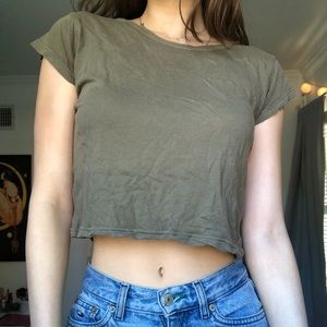 Brandy Melville Army Green Crop Top